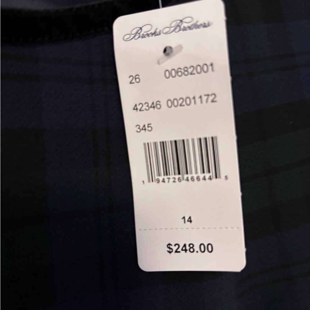 BROOKS BROTHERS Black Watch Plaid Sheath Dress - Size 14 | NWT - Picture 5 of 6